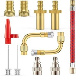 Moonstars - Adaptateur de Pompe à Vélo, 12 Pièces Adaptateur de Valve de Vélo dv av sv Soupape de