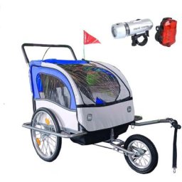 Viking Choice - Remorque vélo enfant - remorque vélo - avec amortisseur - bleu - bleu gris