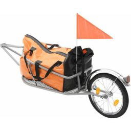 Vidaxl - Remorque à bagages pour vélo avec sac Orange et noir Orange