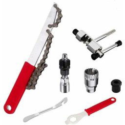 Kit d'outils de Réparation de Vélo, Kit d'outils de Chaîne de Vélo avec Fouet à Chaîne, Extracteur