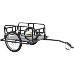 Hommoo - Remorque de bicyclette 130x73x48,5 cm Acier Noir