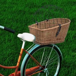 True Deal - Panier arrière de vélo avec couvercle 55x31x36 cm Saule naturel