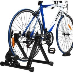 Entraîneur de Vélo Magnétique 8 Vitesses Réglables pour Roue 26-28'' Support d'Entraînement à