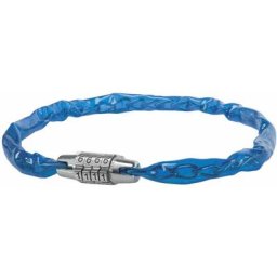 Cyclingcolors - Antivol 4 chiffres 500mm vélo vtt bleu transparent chaine acier tête chromé