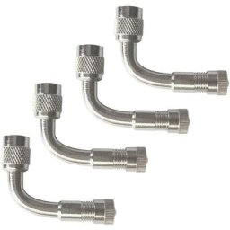 Lot de 4 adaptateurs de valve de pneu, rallonge de coude à 90 degrés pour voiture, camion, moto,