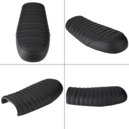 Coussin de selle plat de siège de coureur de café Vintage en cuir d'unité centrale de moto pour