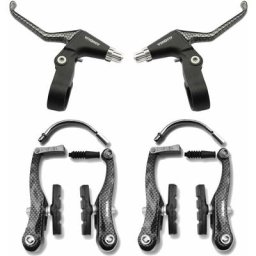Levier de frein vélo vbrake avec étrier idéal cycle vtt vtc ville, carbone imprimé