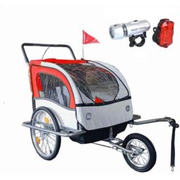 Viking Choice - Remorque vélo enfant - remorque vélo - avec amortisseur - rouge - rouge - gris