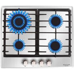Noxton - Built-in 60cm cuisinière à gaz plaque de cuisson 4 brûleurs en acier inoxydable ffd pour