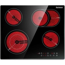 Karinear - Plaque de Cuisson en Vitrocéramique Encastrable 4 foyer avec Double Zone Extensible,