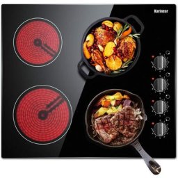 Karinear - Plaque de Cuisson en Vitrocéramique - Cuisinière électrique de 60 cm, Table de Cuisson