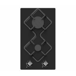 Table de cuisson 2 Foyers Gaz Encastrée – Verre Noir – Forme Losange – l 29xl 51xH 5cm – Allumage