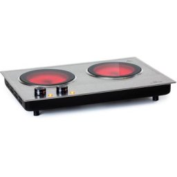 Plaque de cuisson double - Klarstein ramsey - 2400w - 11 niveaux - vitrocéramique - argent - Argent