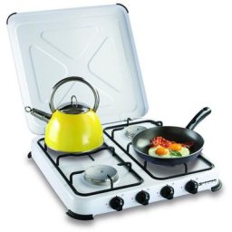 Plaque de cuisson gaz portable 4 feux Kemper 4650 w - blanc laqué - Gaz butane ou propane