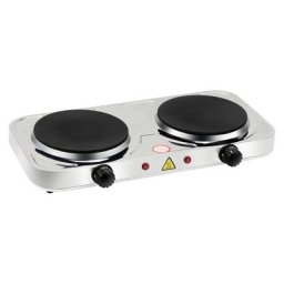 Plaque electrique double plaque de cuisson en acier inoxydable avec protection contre la surchauffe