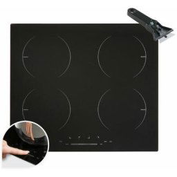 AREBOS Table de cuisson à induction avec 4 zones 16 niveaux de cuisson écran tactile - noir