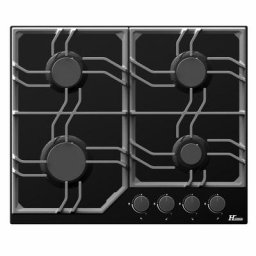 Table de cuisson 4 Foyers Gaz Encastrée 60 cm – Verre Noir – l 58xl 51xH 5cm – Allumage automatique
