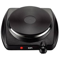 Plaque electrique noire 1400w 1 feu ce/a13 25x26x8,5cm EDM
