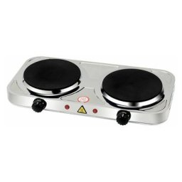 Plaque electrique double plaque de cuisson en acier inoxydable avec protection contre la surchauffe