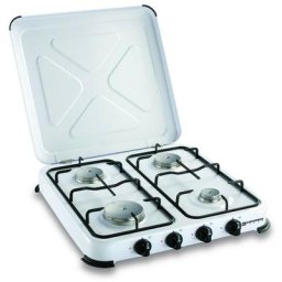 Plaque de cuisson gaz portable 4 feux Kemper 4650 w - blanc laqué
