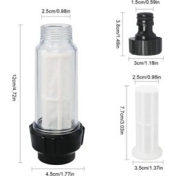 Filtre à eau avec Insert de Filtre, 8 Pcs Filtre pour Nettoyeur Filtre Tuyau Arrosage avec Raccord