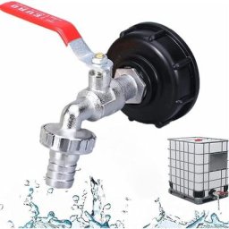 Robinet Cuve 1000L Robinet Recuperateur Eau De Pluie, Adaptateur De Réservoir d'eau ibc 1/2 Double