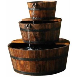 Ubbink - Fontaine à cascade de jardin en forme de 3 barils Bois Brun