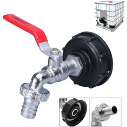 Adaptateur de réservoir IBC Connecteur à filetage 1/2"", Robinet Cuve 1000L Robinet Recuperateur Eau