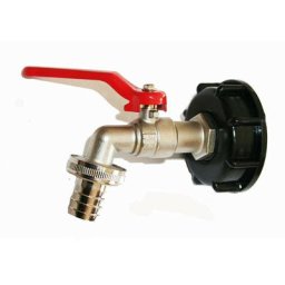 Raccord robinet en laiton chromé avec sortie cannelé pour cuve ibc 3/4 - 20x27 - interplast