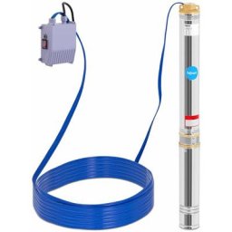 Pompe à Eau Immergée Pour Puits Profond Forage Eaux Claires 6000L/H 101m 1100W - Argent, Jaune