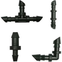 1/4 Kit de raccords d'irrigation goutte à goutte 110 pièces pour tuyau d'irrigation goutte à goutte