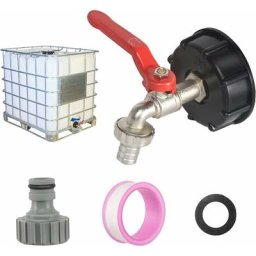 Adaptateur de Réservoir ibc Connecteur à filetage 1/2, Robinet Cuve 1000L Robinet Recuperateur Eau