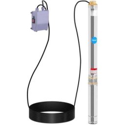 Pompe à Eau Immergée Pour Puits Profond ou Forage Eaux Claires 5580L/H 93m 1100W - Noir