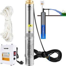 Pompe Immergee pour Puits 190 L/min 57 m Pompe a Eau pour Puits Profond en Acier Inox, Pompe a Eau