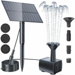 Pompe Solaire de Fontaine 1.5W 150L/H Pompe a Eau de Fontaine Solaire Avec Panneau Solaire Avec 4