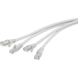 RF-4872658 RJ45 Câble réseau, câble patch cat 6a s/ftp 3.00 m gris duplex, ignifuge, avec cliquet