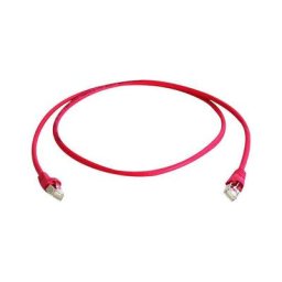 RJ45 (croisé) réseau informatique Câble de raccordement cat 6a s/ftp 1.00 m rouge ignifuge, sans