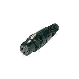 Connecteur xlr Hicon HI-X3CF-B femelle droit nombre de pôles: 3 noir 1 pc(s)