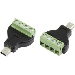 Tru Components - Connectique usb avec connexions à visser mâle, droit MN-USB4M 1572337 Mini usb