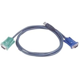Aten - kvm Câble de raccordement [1x sphd 15 mâle - 1x vga mâle, usb 2.0 type a mâle] 5.00 m noir