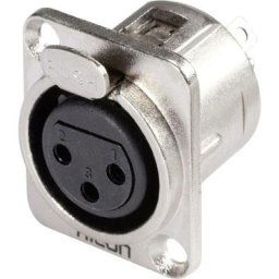 Xlr embase femelle, contacts droits Hicon HI-X3DF Nombre de pôles (num): 3 argent, noir 1 pc(s)