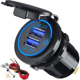 Quick Charge 3.0 Prise de Chargeur Rapide de Voiture usb Adaptateur avec Interrupteur 12V / 24V 36W