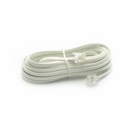 Câble téléphonique RJ11 mâle/mâle 5 m - Blanc