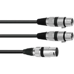 30225210 xlr Câble adaptateur [1x xlr mâle 3 pôles - 2x xlr femelle 3 pôles] 1.50 m noir