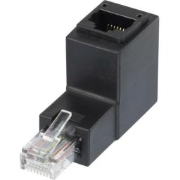 RJ45 réseau informatique Adaptateur cat 5e Coudé vers le haut à 90° [1x RJ45 mâle - 1x RJ45