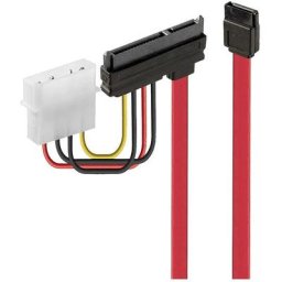 Disque dur Câble de raccordement [2x sata femelle 7 pôles, Alimentation ide mâle 4 pôles - 1x sata