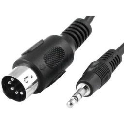 Cable DIN 5broches vers Jack 3.5mm - Longueur 1.5m - Noir