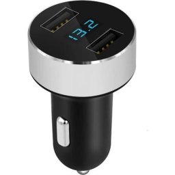 Mini chargeur allume-cigare - 2 ports usb Charge rapide 3,0 a/v Fonction compteur Indicateur de