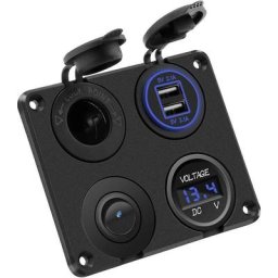 Chargeur allume-cigare de voiture, chargeur usb double panneau de prise double prise de chargeur