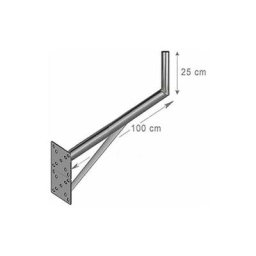 Fixation Murale l Antenne Et Parabole 25 x 100 cm - Déport 1 mètre pour Grande Parabole